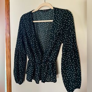 SHEIN V Neck Crop top with bell sleeves.